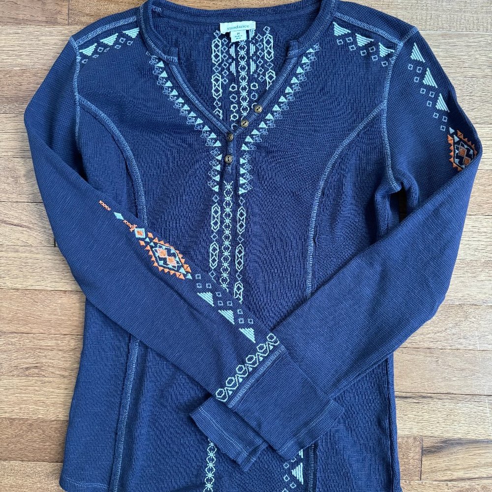 SUNDANCE Waffle Boho Henley